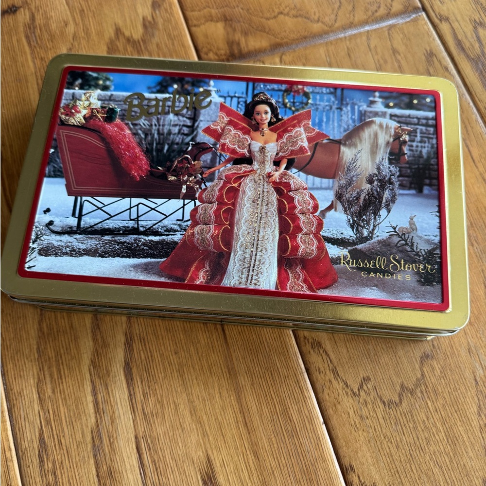 Holiday Barbie Christmas 1997 Russell Stover Chocolate Candy Tin